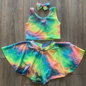 WILD RICH KIDS VELVET TIE DYE MATCHING HAIR CLIP